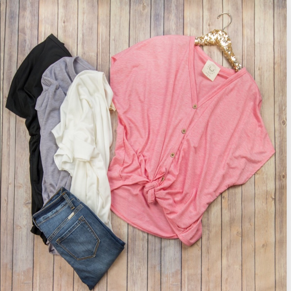 Button tie Top